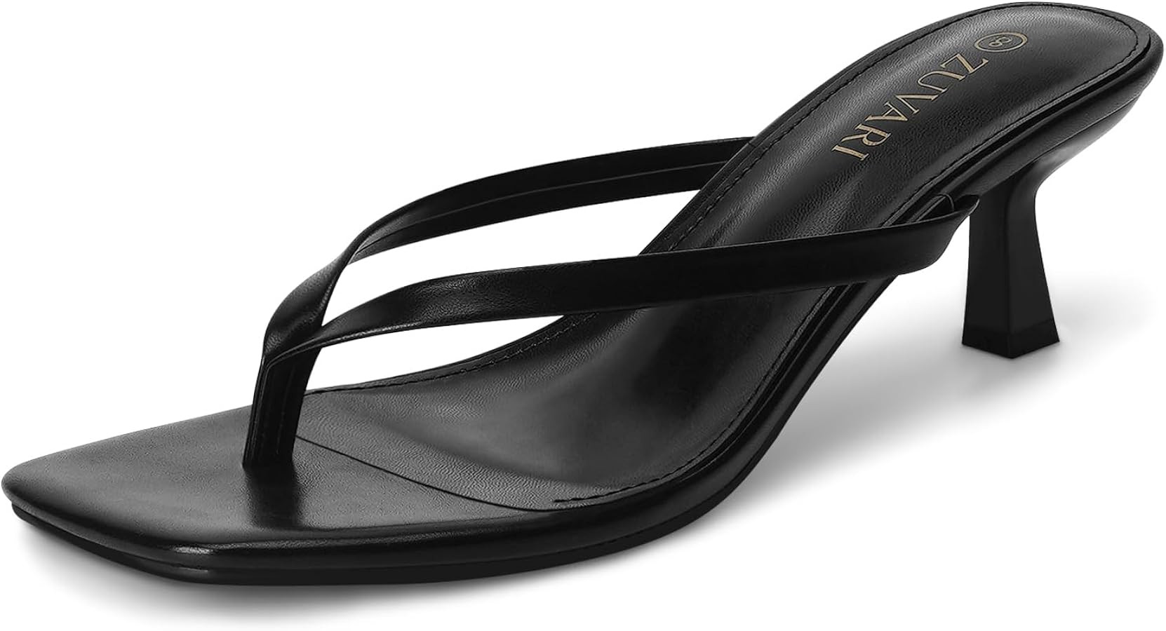 Kitten Heels for Women, Square Toe Flip Flop Kitten Heel Sandals, 2.16 Inch Thong Heels, Slip-On ... | Amazon (US)