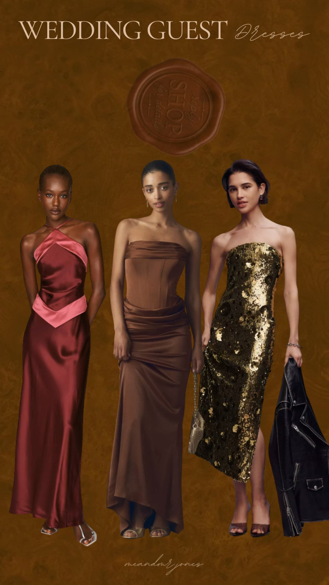 Wedding guest dresses for a fall wedding. Black tie wedding guest dress.