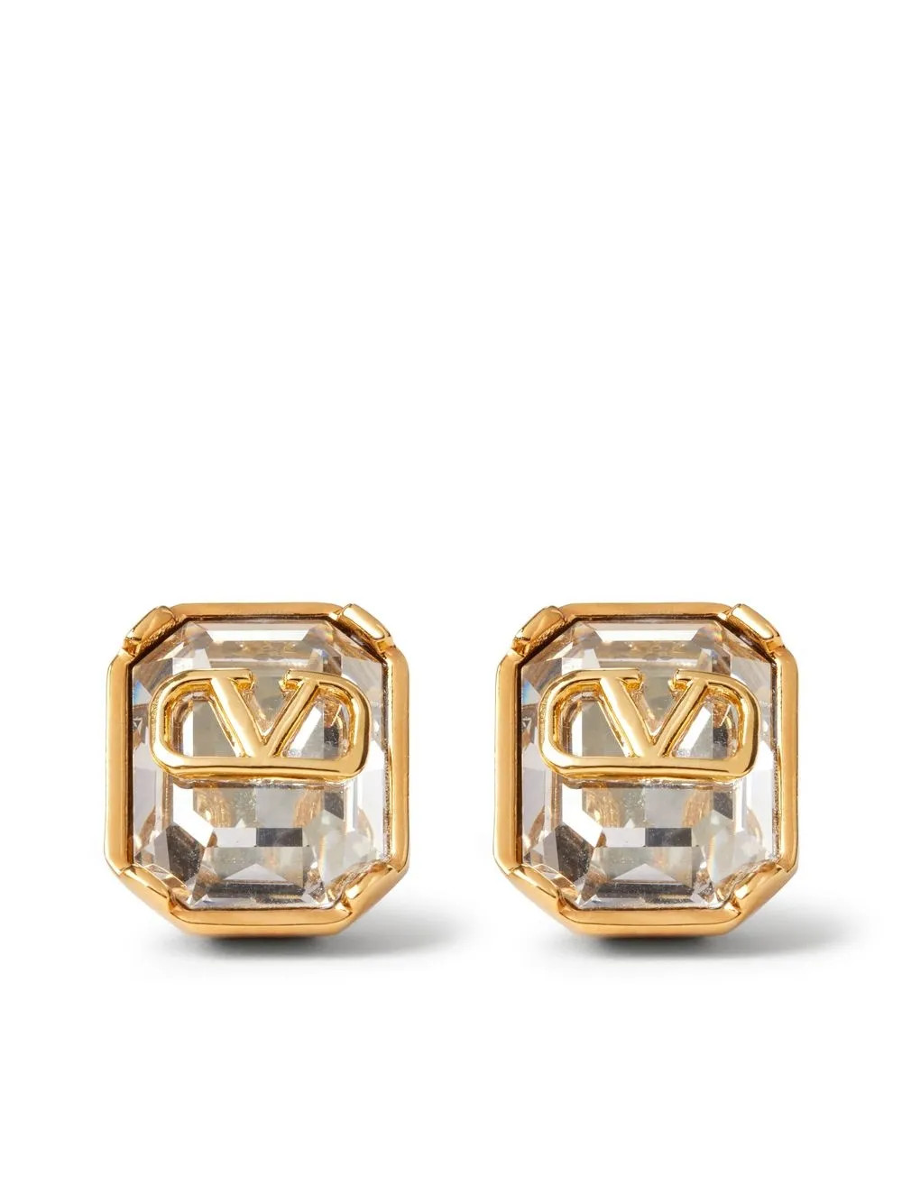 Valentino Garavani VLogo Signature Crystal Earrings - Farfetch | Farfetch Global