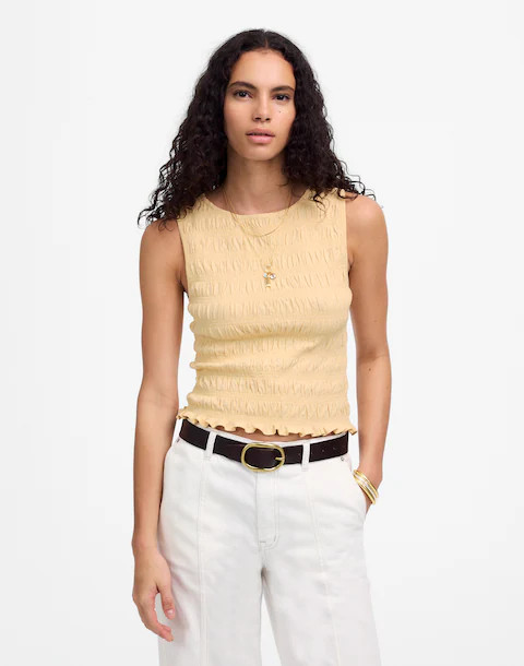 Smocked Boatneck Tank | Madewell