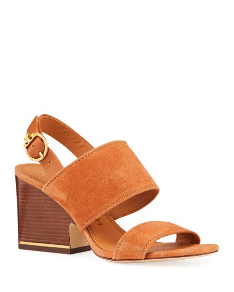 Tory Burch Selby 75mm Block-Heel Sandals | Neiman Marcus