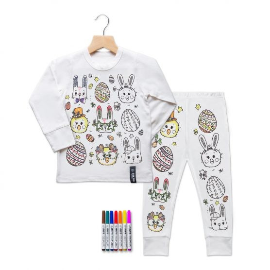 Selfie Clothing Co Toddler/Big Kid Color-In PJs – Bunnies | The Tot