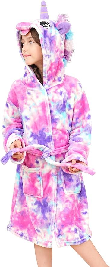 Doctor Unicorn Soft Unicorn Hooded Bathrobe Sleepwear - Unicorn Gifts for Girls | Amazon (US)