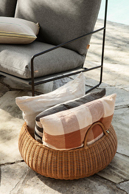 Braided Woven Round Short Basket | Anthropologie (US)
