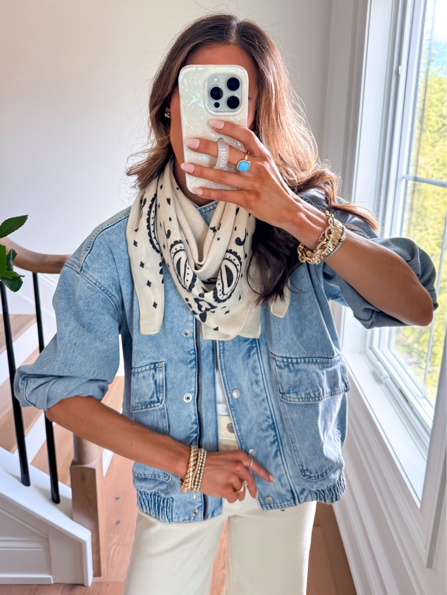 Wearing a size 25 ivory jeans xsmall fitted top, and small jean jacket. Fit true to size. 

#LTKootd #LTKgrwm #LTKmomlife