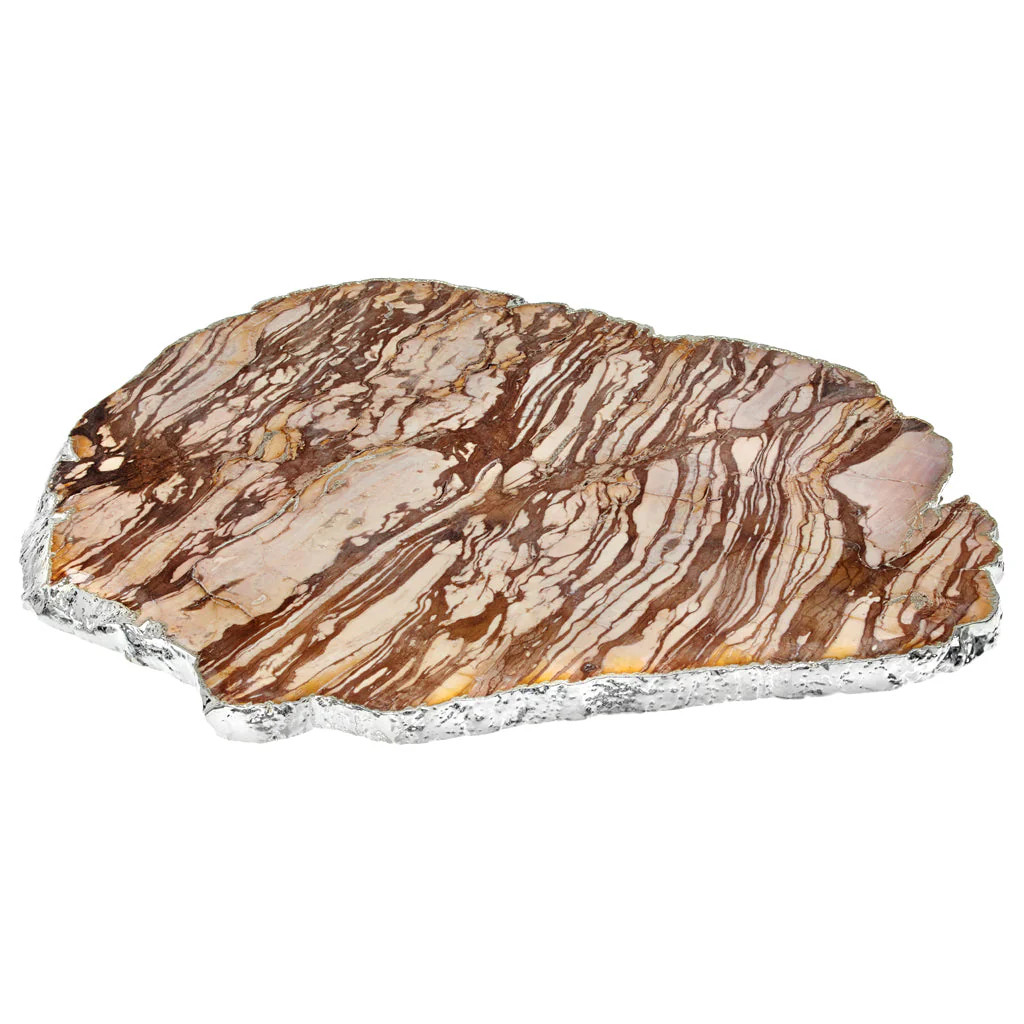 Kiva Platter - Zebra Jasper & Silver | CURATEUR