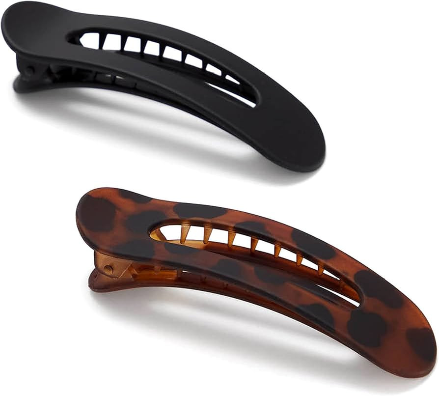 Kitsch Flat Hair Clips - Flat Claw Clips for Women | Lay Down Claw Clip for Thin & Thick Hair | B... | Amazon (US)