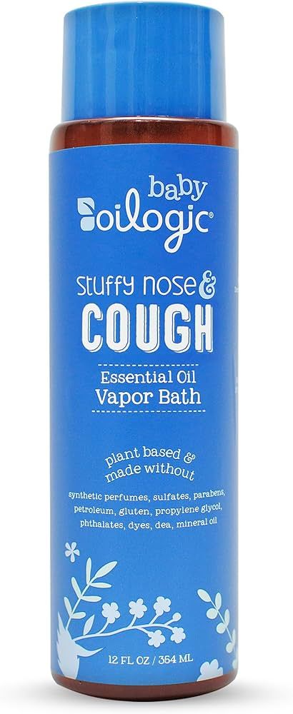 Oilogic Stuffy Nose and Cough Vapor Bath Relief for Babies & Toddlers, Essential Oil Breathe Blen... | Amazon (US)