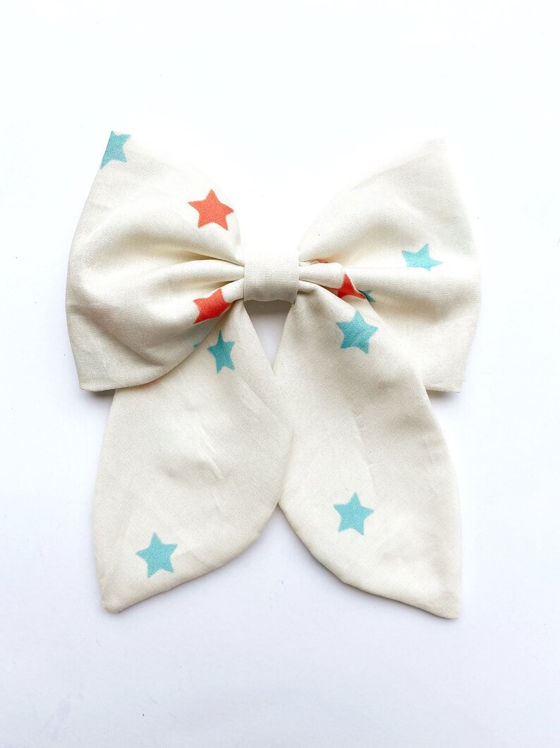 Classic Hair Bows | Large Bows | Summer Hair Bows | Girls July 4th Bow | Hand Tied Bow | Kids Hai... | Etsy (US)
