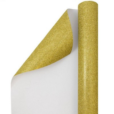 JAM PAPER Gold Glitter Gift Wrapping Paper Roll - 1 pack of 25 Sq. Ft.: Christmas & Birthday Gift Wrap, Paper Gold Stars | Target