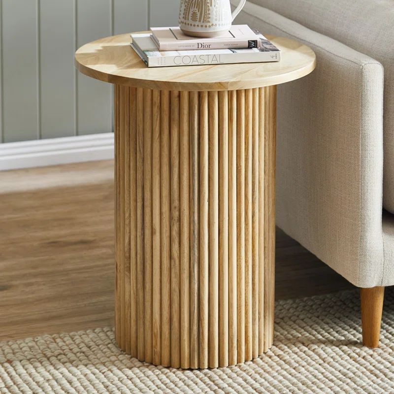 Serwon Pedestal Wood Round End Table | Wayfair North America