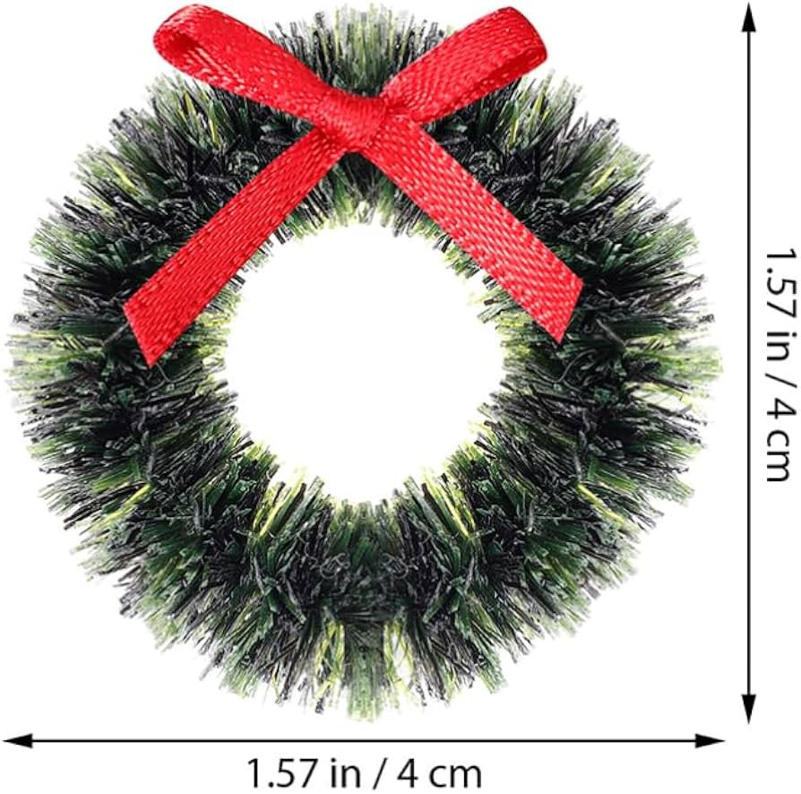 GLEAVI 12pcs Dollhouse Miniature Christmas Wreath: Dollhouse Accessories Dollhouse Holiday Decora... | Amazon (US)