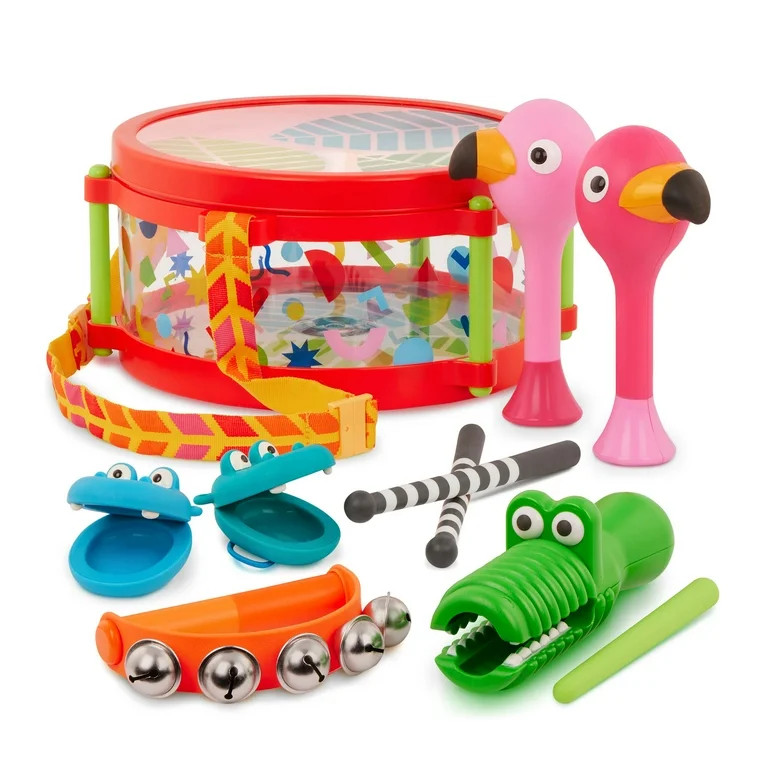 Battat Animal Jamboree Toy Drum and 4 Musical Instruments, Toddler and Preschool Toys | Walmart (US)