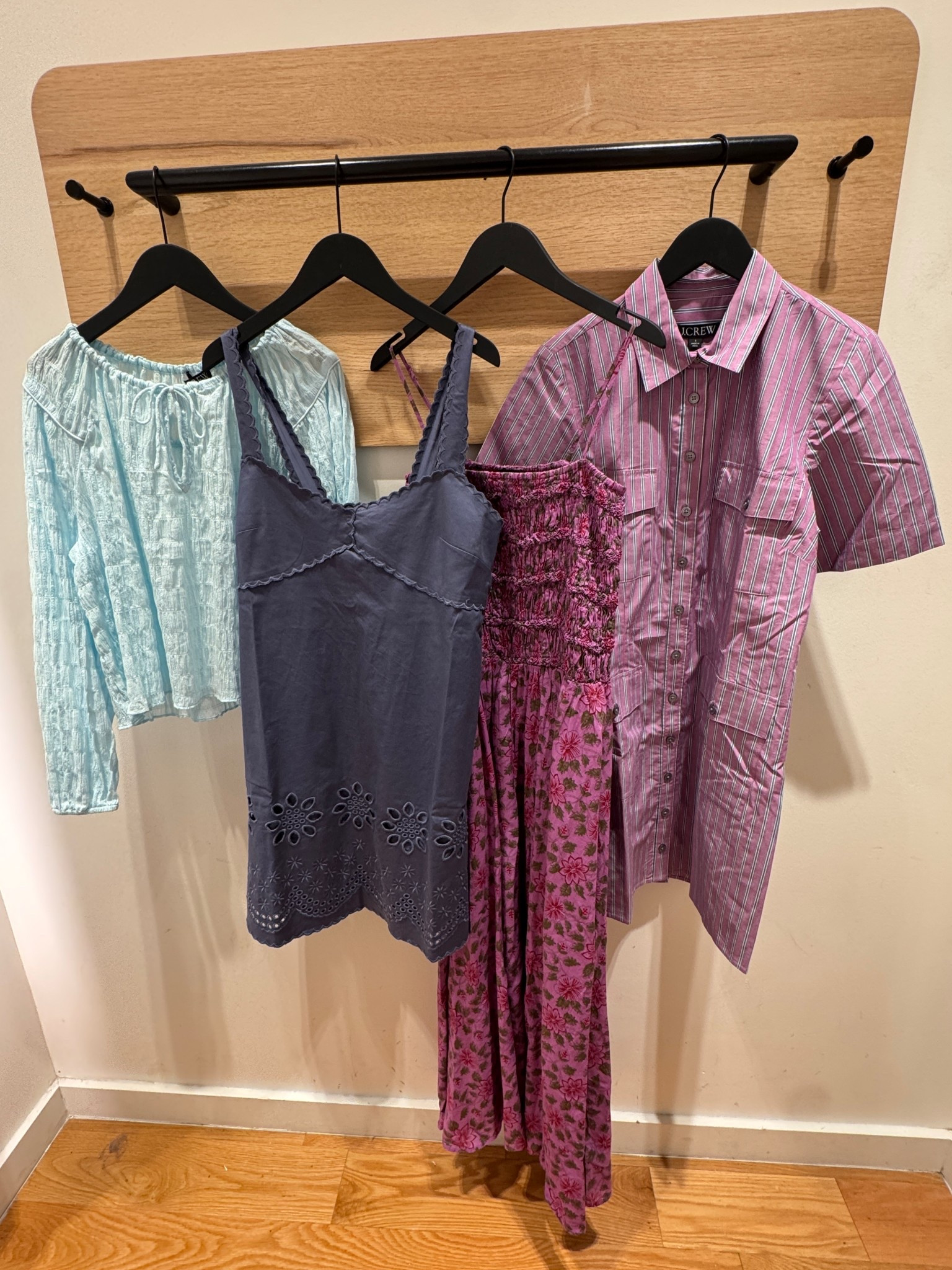 My fitting room line up at JCrew. Love the blues and purples

#LTKootd #LTKgrwm #LTKdayinmylife