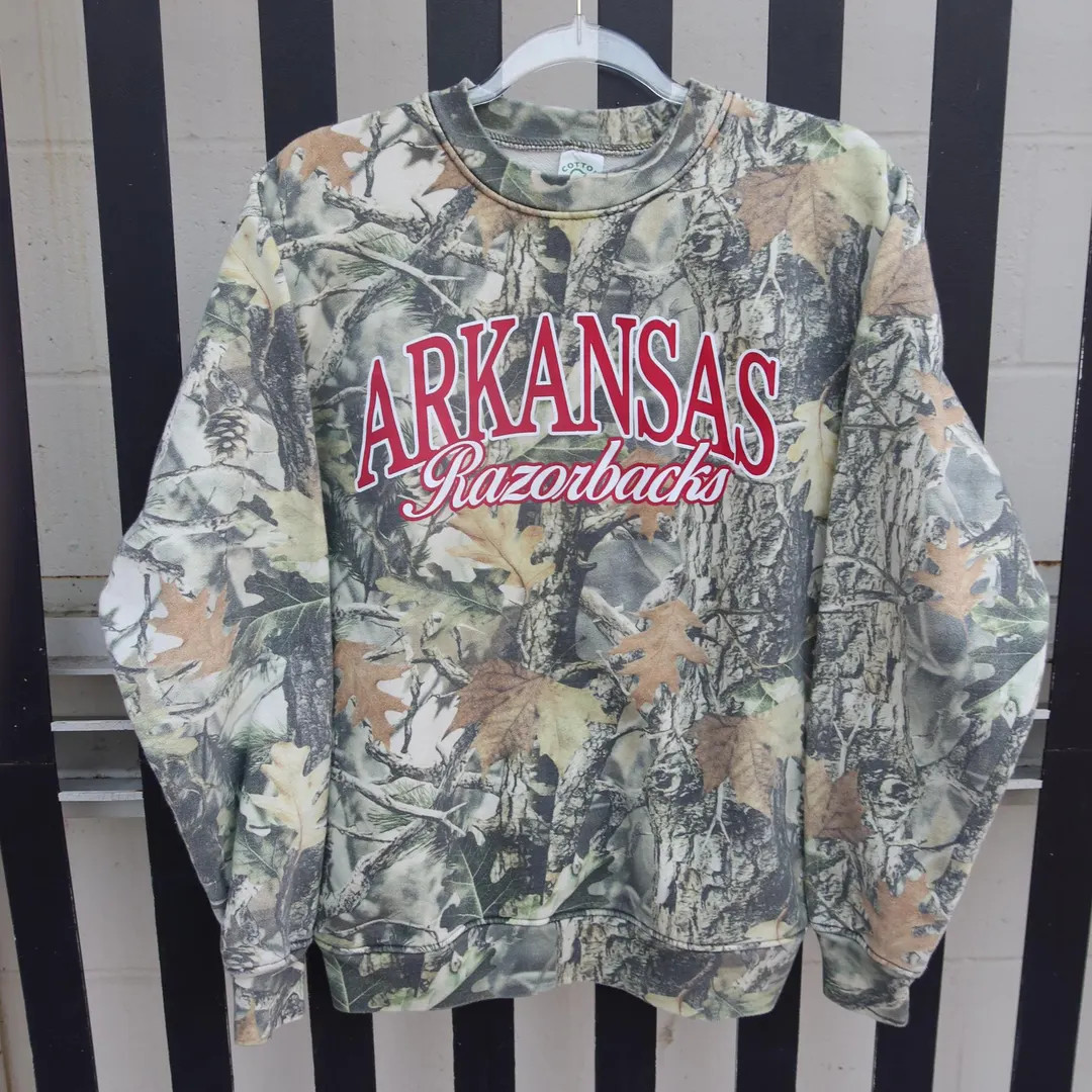 Arkansas Razorbacks Camo Crewneck Sweatshirt - Etsy | Etsy (US)