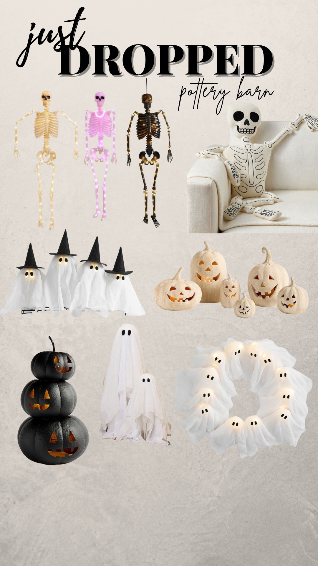 New Halloween collection Just dropped at pottery barn! Halloween home - Halloween decor - pumpkins - skeleton - Halloween front porch mat - witches broom - light up skeleton - ghost pillow - ghost cloche - terracotta pumpkin - ghost hologram - ghost plate - life size skeletons - ghost coffee mug - Halloween wreath 

#LTKSeasonal #LTKHome #LTKFamily