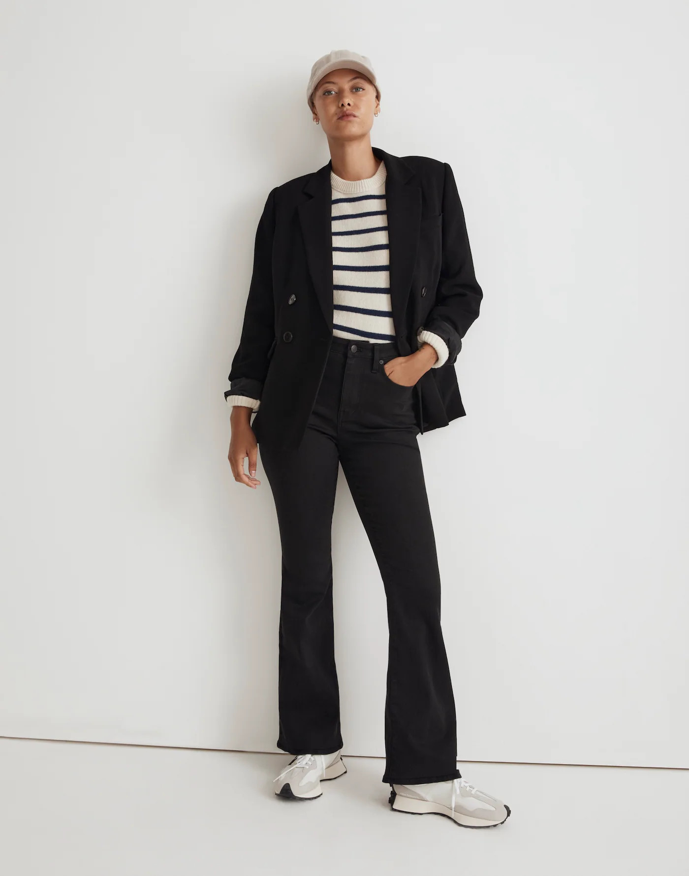 Curvy Skinny Flare Jeans in Black Frost Wash | Madewell | Madewell