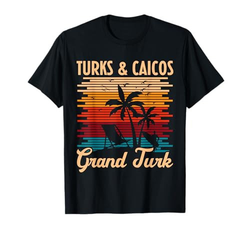Turks & Caicos Grand Turk Island Beach Vacation Summer Retro T-Shirt | Amazon (US)