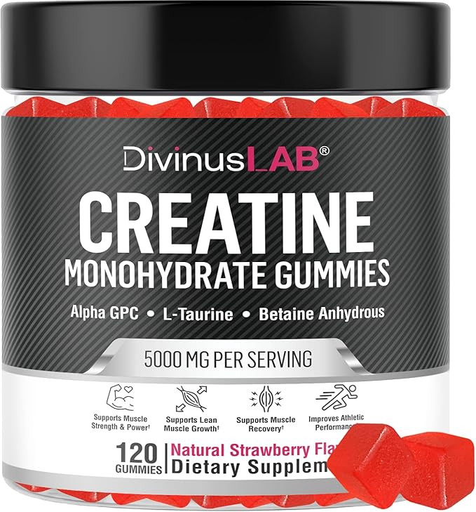 Creatine Monohydrate Gummies 5g (5000mg) for Men & Women - 120 Count, Sugar-Free Creatine Pre Wor... | Amazon (US)