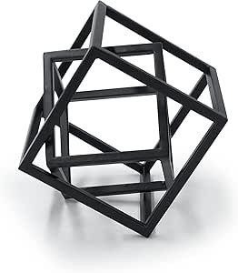 DreamsEden Small Geometric Sculpture, Metal Cube Decorative Ornaments Modern Home Decor Accent | Amazon (US)