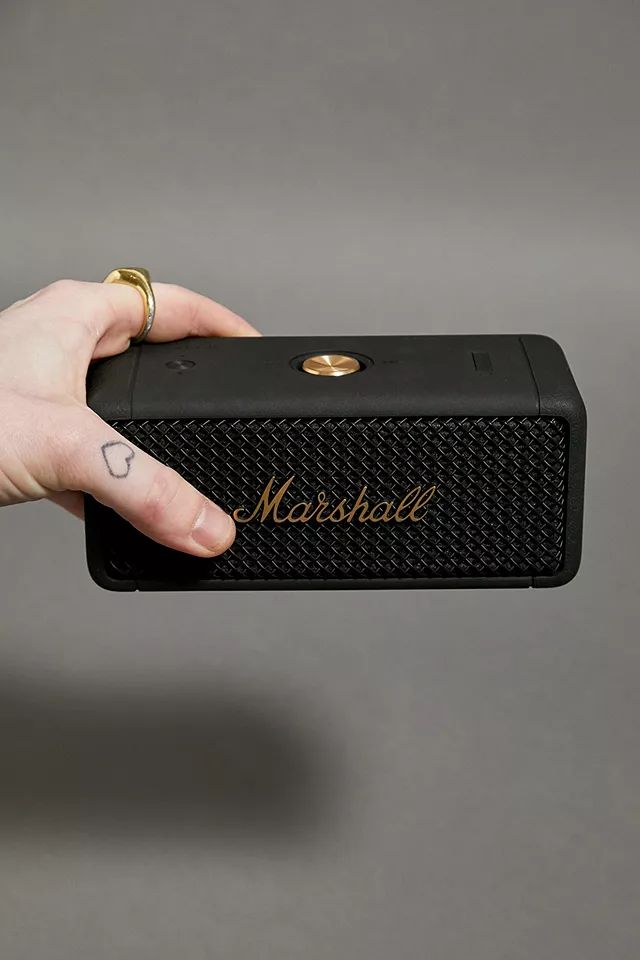 Marshall Black & Brass Emberton Portable Bluetooth Speaker | Urban Outfitters (EU)