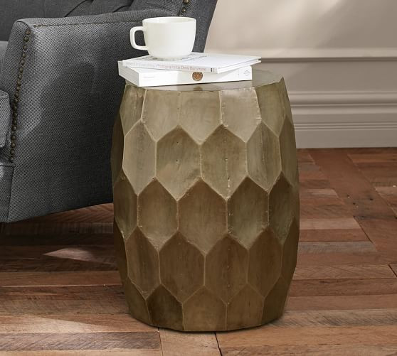 Vince Metal-Clad Accent Stool | Pottery Barn (US)