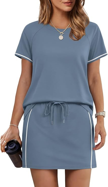 Sampeel 2 Piece Sets for Women Skirt Sets Summer Outfits Womens Clothing Set Travel Workout Skort... | Amazon (US)