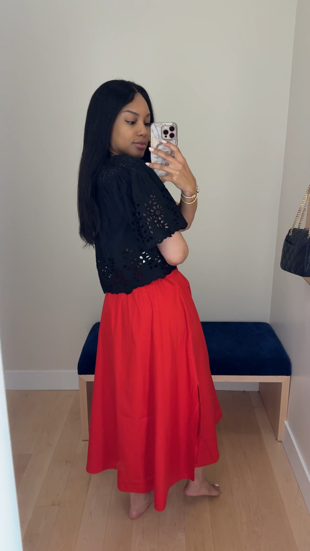 Would you style this outfit together?? Thought I was trying them to see how they look separately but actually like the outfit! Wearing size XS in top (ON SALE) and poplin midi skirt ❤️🖤

Madewell, maxi skirt outfit, summer outfit, eyelet blouse, eyelet top, modest, classic, red outfit, red skirt, flowy

#LTKSaleAlert #LTKFindsUnder100 #LTKSummerEdit