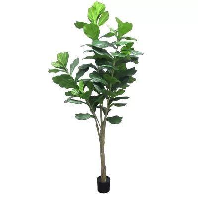 Artificial Fiddle Leaf Fig Tree in Planter Winston Porter Size: 86" H x 36" W x 36" D | Wayfair North America