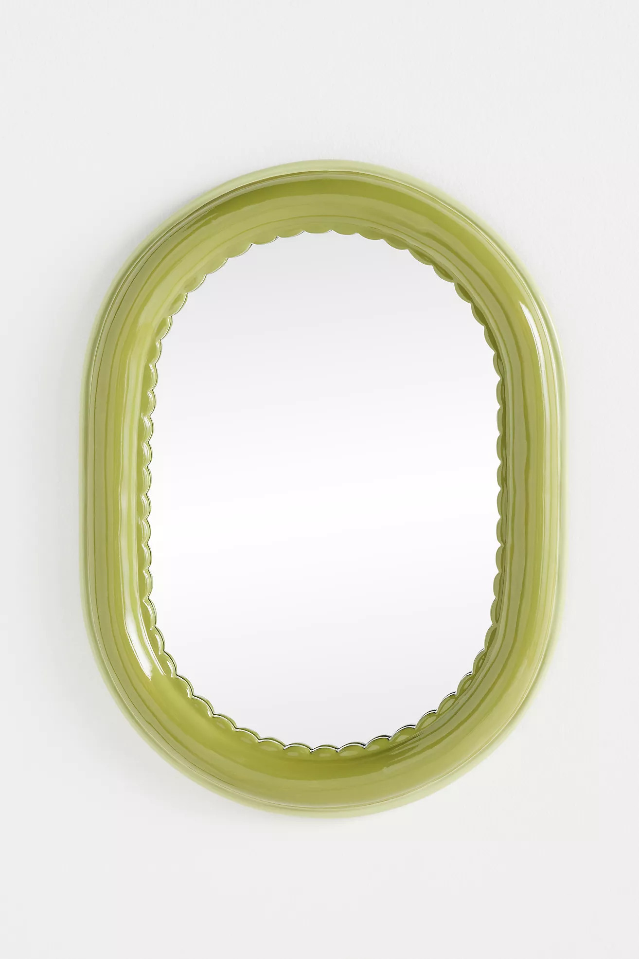 Merritt Green Scalloped Oval Petite Gallery Wall Mirror | Anthropologie (US)