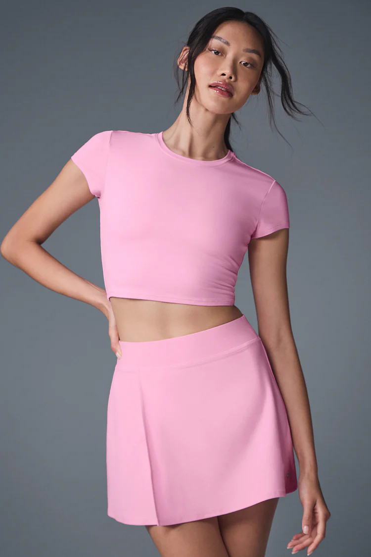 Alosoft Crop Finesse Short Sleeve - Sweet Pink | Alo Yoga (US)