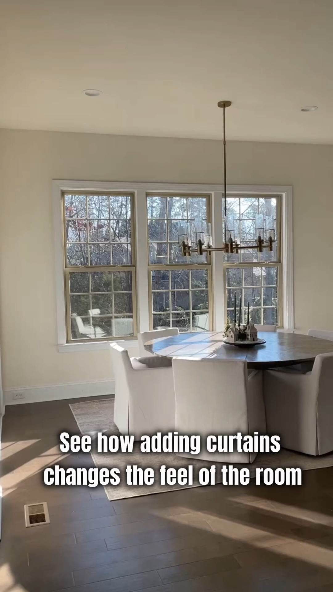 My curtains are ivory white 1908-02, pitch pleat, single panel width 104, single panel length is 108. My ceilings are 10’ high 

#LTKhome #LTKVideo #LTKMostLoved