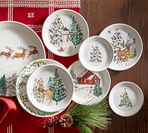 Christmas in the Country Dinnerware Collection | Pottery Barn CA
