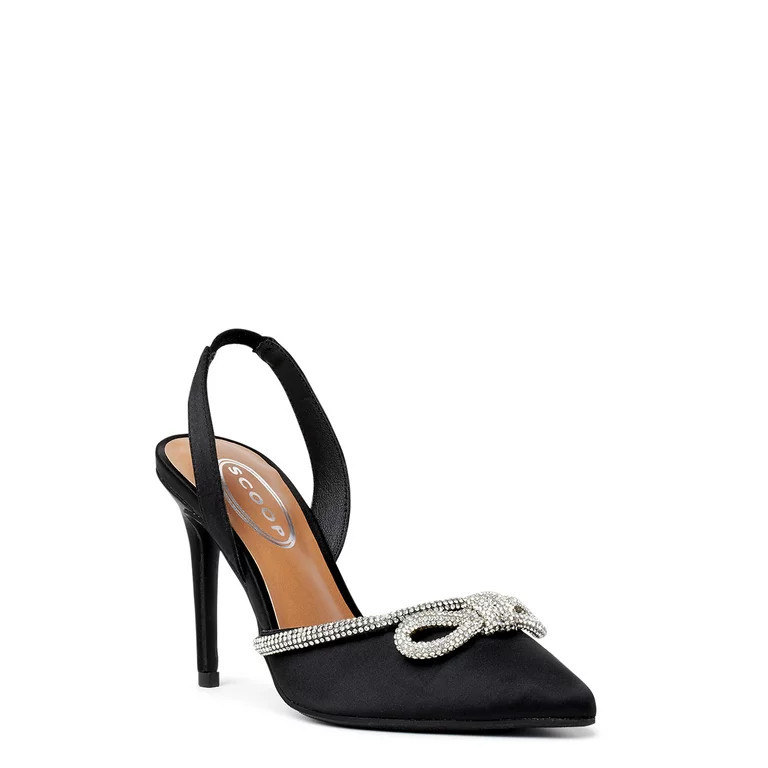 Scoop Women's Embellished Sateen Slingback Pumps - Walmart Fashion  | Walmart (US)
