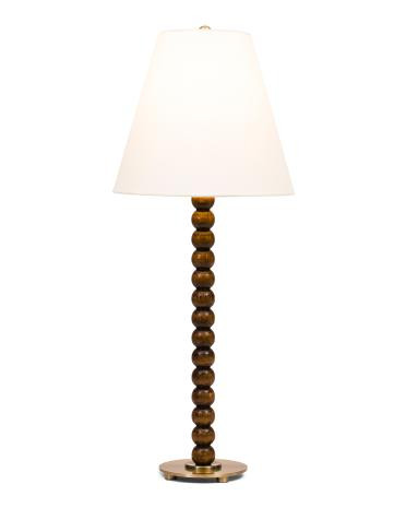 30in wooden stacked hourglass table lamp | TJ Maxx