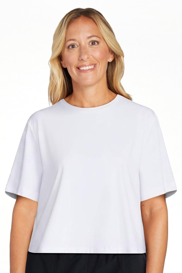 Avia Women's Cropped Boxy Tee with Short Sleeves, Sizes XS-XXXL | Walmart (US)