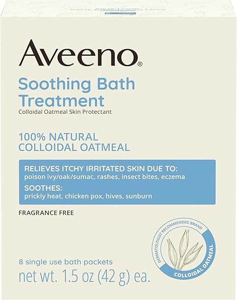Aveeno Fragrance-Free Soothing Bath Treatment & Soak for Soothing Relief, 100% Natural Colloidal ... | Amazon (US)