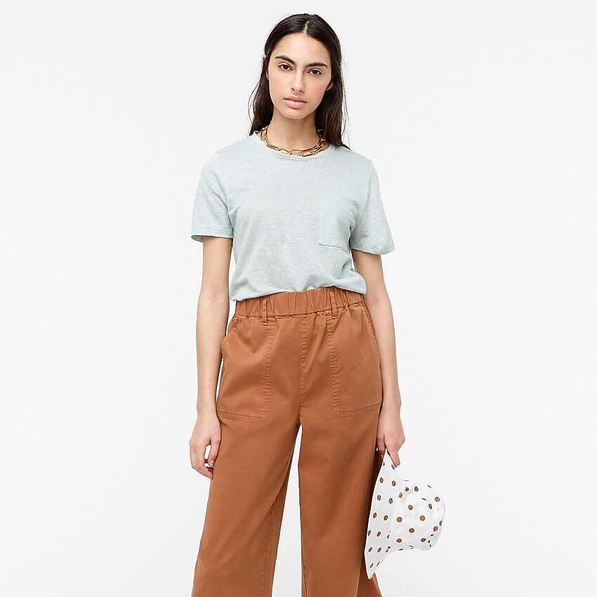 Linen crewneck T-shirt | J. Crew US