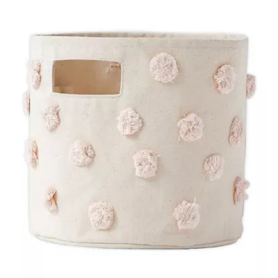 pehr Pom Pom Pint Canvas Storage Bin in Blush | Bed Bath & Beyond