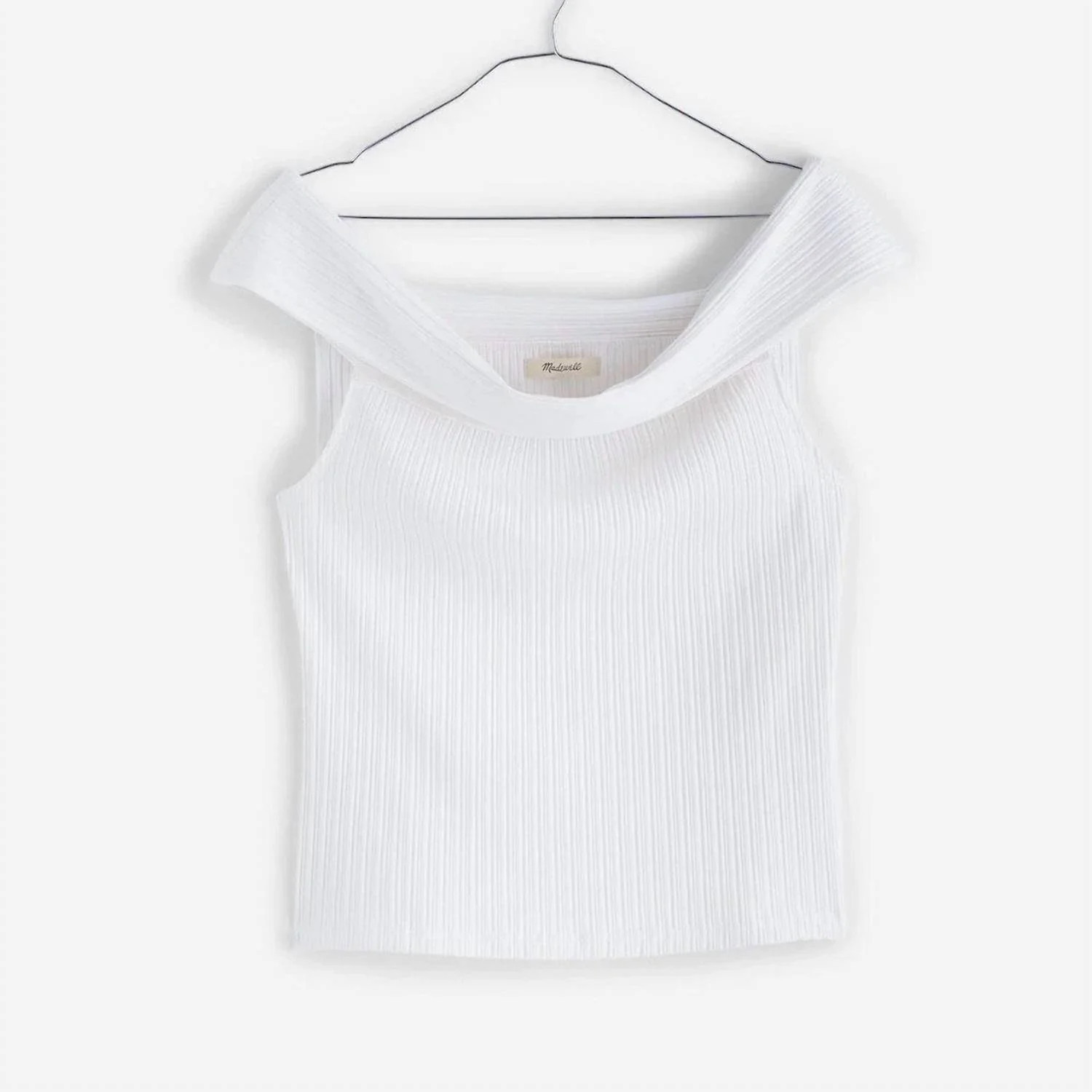 Women's Ribbed Off-The-Shoulder Top In White | Shop Simon