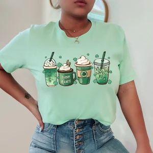 Coffee St Patricks Day Shirt Womens Cute St Patty's Day | Etsy | Etsy (US)