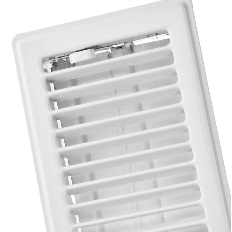 Imperial 4-inch x 10-inch White Steel Painted Louvered Floor Register | Walmart (US)