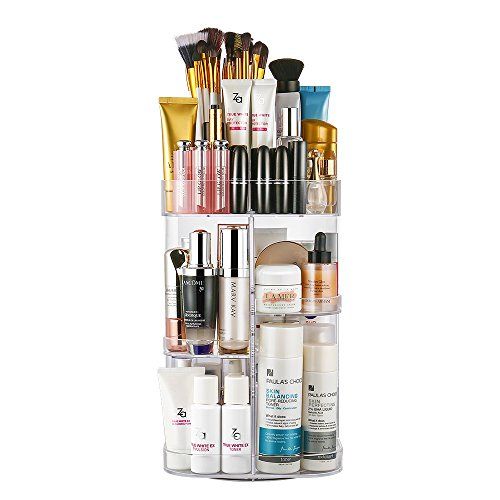 Jerrybox Acrylic Makeup Organizer 360-Degree Rotating Cosmetic Organizer Adjustable Cosmetic Storage | Amazon (US)