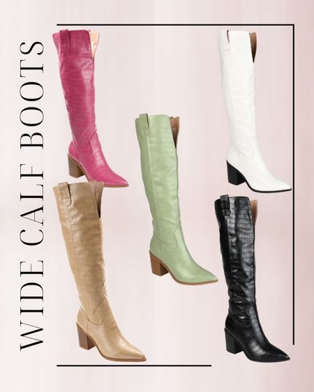 Wide calf boots, snakeskin, neutral, colored, tall, faux leather 

#LTKunder100 #LTKshoecrush #LTKSeasonal
