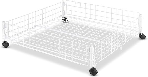 Whitmor Rolling White Wire Underbed Cart | Amazon (US)