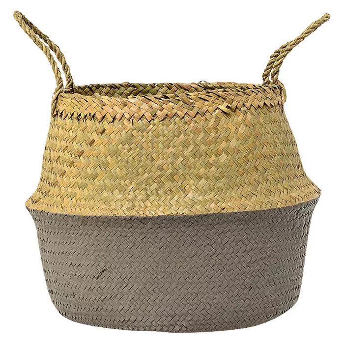 Seagrass Basket with Handles - Natural/Gray (13") - 3R Studios | Target