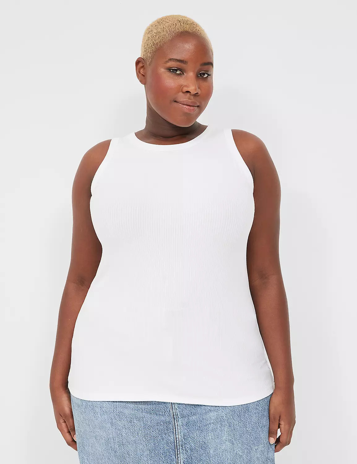 Fitted High-Neck Rib Tank | LaneBryant | Lane Bryant (US)