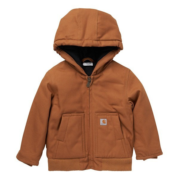 Boys' Carhartt Canvas Insulated Hooded Active Jacket Toddler 3T Brown | Scheels