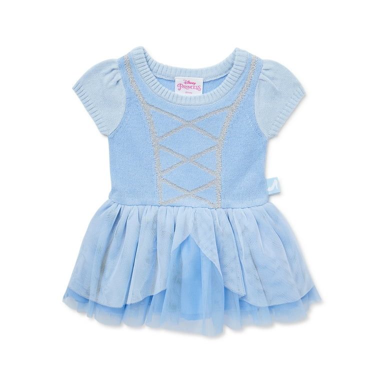 Baby Girls Cinderella Cosplay Sweater Dress, Sizes 0/3M-6/9M | Walmart (US)