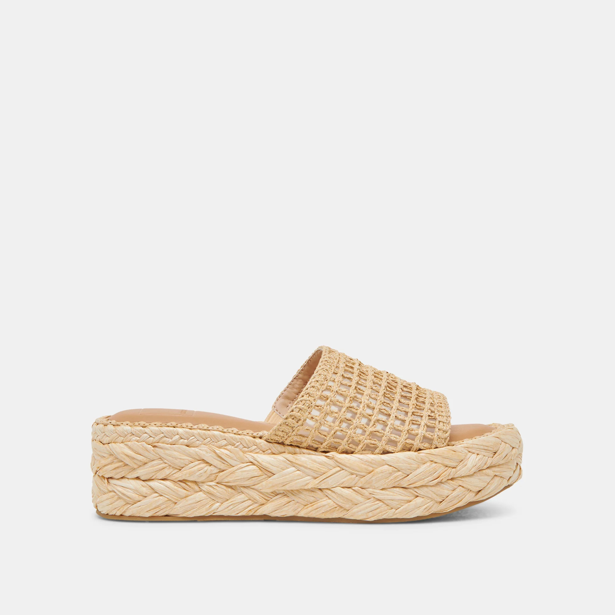 CHAVI MESH SANDALS NATURAL WOVEN RAFFIA | DolceVita.com